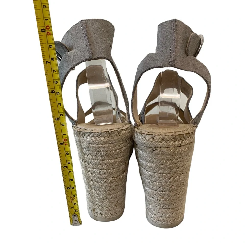 Dolce Vita Shae Platform Espadrille Spring Boho Casual Chic‎ Wedge Sandal Gray